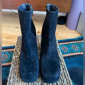 jeffery campbell platform black bootie square toe size 8.5